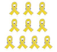 Tasodin 10 PCS Childhood Cancer Awareness Yellow Ribbon Pins Hostages Israel, Bone Cancer Awareness Pins Support Campaign Charity Donation Event Gifts