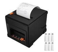 Tasofac 80mm Thermal Receipt Printer with 6 Rolls Print Paper, 300mm/s High-Speed POS Printer with Auto Cutter&Cash Drawer, USB+Bluetooth, ESC/POS Compatible with Windows Mac Linux