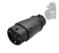 Tasofac Type 1 to Type 2 EV Charging Adapter, Max 32A 250V SAE J1772 to IEC62196 Electric Vehicle Charging Adapter, IP65 Portable EV Converter Plug, -30°C to 50°C, 7.4kw