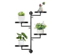 Tasofac Window Plant Shelves,Four-Tier, Rotating, Metal, Wall-Mounted, Easy to Install, Suitable for the Living Room, Bedroom, Study or Balcony