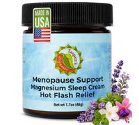 Taspen's Organics Menopause Support Magnesium Sleep Cream - Natural Cooling Relief for Hot Flashes & Night Sweats | Promotes Relaxation & Sleep | Flower Essence & Botanical Formula (48.2 g)