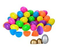 Taspire 50 Pieces 2.52" Plastic Easter Eggs, Fillable Easter Eggs for Egg Hunt