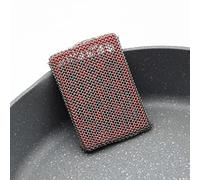 Taspooke 316 Stainless Steel Extra Fine Loop Built-in Silicone Scrubber, Upgraded Chainmail Scrubber, Skillet/pan/Griddle Cleaner (red)
