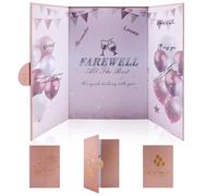 Tasruwat Farewell Guest Book Alternatives Rose Gold Retirement Party Decorations for Women We Will Miss You Signing Card Board for Goodbye Party Supplies Happy Retirement Farewell Gifts