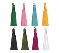 Tassel 5pcs Polyester Silk Tassel Multicolor 9x1.5cm Handmade Soft Tassels for DIY Crafts Making Accessories(Light Purple)