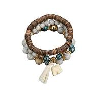 Tassel Bead BraceletPrettythe beachall girl Big Studs Earrings for Women (Multicolor, One Size)