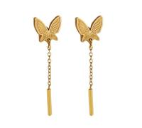 Tassel Butterfly Earrings Stainless Steel Portable Studs, Butterfly Tassel Earrings for Daily Wear and Special Occasions
