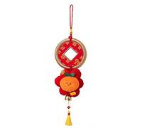 Tassel Chinese Knot Keychain - Chinese Knot Tassel Car Pendant Decoration with Red Cord & Auspicious Symbol, Traditional Feng Shui Good Luck Charm for Keys or Rearview Mirror (Color C)
