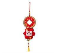 Tassel Chinese Knot Keychain - Chinese Knot Tassel Car Pendant Decoration with Red Cord & Auspicious Symbol, Traditional Feng Shui Good Luck Charm for Keys or Rearview Mirror (Color D)