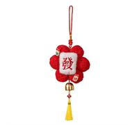 Tassel Chinese Knot Keychain - Chinese Knot Tassel Car Pendant Decoration with Red Cord & Auspicious Symbol, Traditional Feng Shui Good Luck Charm for Keys or Rearview Mirror (Color B)