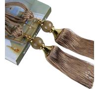 Tassel Curtain Tiebacks Tassel Tie Backs Curtain 2Pcs Jade Curtain Hanging Curtain Buckle Strap Curtain Tassels Hang Ball Curtains Hang Act the Role Ofing/Grey (Color : Bronze)