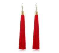 Tassel Earrings Bohemian Ethnic Long Tribal Exaggerated Jewelry Colorful Ear Dangle Girls Accessories Earring Red