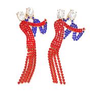 Tassel Earrings for Women - Dancing Couple Bling Crystal Pendant Earrings | Drop Dangle Jewelry 2 Piece for Beach Party Festival Holiday Vacation Everyday Wear