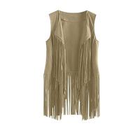 Tassel Gilet for Women UK Sale Clearance,Ladies Tassel Vest Hippie Costume Faux Suede Rivets Sleeveless Fringe Waistcoat Jacket Fancy Dress Open Front Boho Ethnic Jacket Cardigan