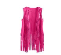 Tassel Gilet for Women UK Sale Clearance,Ladies Tassel Vest Hippie Costume Faux Suede Rivets Sleeveless Fringe Waistcoat Jacket Fancy Dress Open Front Boho Ethnic Jacket Cardigan