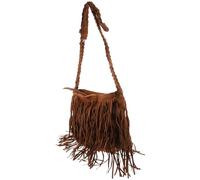 Tassel Handbag with Fringe Design Leatherette Crossbody Bag Back to School | Fits Workbook and Keys, 1 X Bag, Chic Boho Style for Festival Wear, Stylish Fringe Look