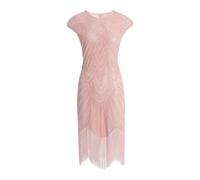 Tassel Jazz Skirt Sequined Latin Dance Dress for Women Party Ballroom Big Size Tango Long Dress-pink-XXXL