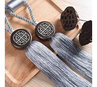 Tassel Tie Backs for Curtains, Chinese Style Retro Curtain Tieback Rope Classical Curtain Tassel Straps Lashing Bind Hanging Ball Tieback Home Decoration Accessories(Gray)