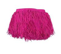 Tassel Trim 1Meter 10-30cm Suede Tassel Fringe Trim Ribbon Lace Trimming for Clothes Bag Curtain Dance Dress DIY Sewing Knitting Accessories(RoseRed63,15cm)