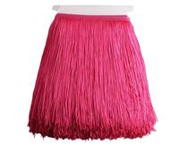 Tassel Trim 1meter Long Fringe Lace Tassel Polyester Lace Trim Ribbon Latin Dance Skirt Curtain Fringes for Sewing(Rose)