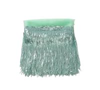 Tassel Trim 30cm Leaf Sequin Fringe lace Tassel Trim Stage Latin Dance Bead Row Dress Curtain Ornaments Hanging Flower(Light Green,2 Yards)