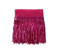 Tassel Trim 30cm Leaf Sequin Fringe lace Tassel Trim Stage Latin Dance Bead Row Dress Curtain Ornaments Hanging Flower(Rose,2 Yards)
