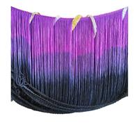 Tassel Trim 5 Yds/Set Fringe Tassel Latin Trimming Dip Dye Omble Rayon Macrame Lace Samba Dancewear Trimming Sewing Trims 25cm-30cm(Purple Black 25cm)