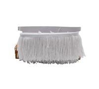 Tassel Trim 9/15/20/28cm Tassel Fringe Trim Polyester Long Fringes Sewing for Clothes Dress Curtain Tape Tassels for Crafts Accessories(White,15cm)