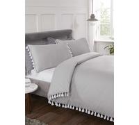 Rapport Home Double Tassel Duvet Set - Silver, Silver