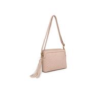 Tassel Two Zip Top Compartments Cross Body Bag JFY Pink One Size