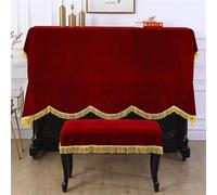 Tasseld Piano Dust Cover Solid Color Upright Thickened Half Stool Cloth Pianoniture Protective Decorative Cover/a/double (d Single Stool)
