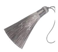 Tassels For Crafts 5/10/20Pcs 16cm Chunky Tassels Soft Elegant Handmade Silky Floss With Cord Loop Chinese Knot For Jewelry Making(Silver Gray,20pc)