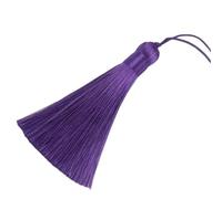 Tassels For Crafts 5/10/20Pcs 16cm Chunky Tassels Soft Elegant Handmade Silky Floss With Cord Loop Chinese Knot For Jewelry Making(Deep purple,10pcs)
