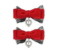 Tassels Heart Lace Hair Clip Punk Hair Bows 2000s Ponytail Holder Hair Ornament Dark Series Barrette Anime Hair Decoration