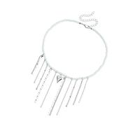 Tassels Moon Heart Pendant Necklace Fashionable Love Charm Jewelry Accessory For Women Ladies Sturdy Beaded Alloy Romance Accessory