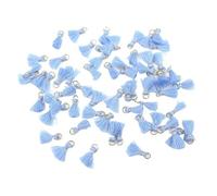 Tassels,Tassels for crafts, 50pcs Trim Pendant DIY Craft Material, 1cm Cotton Thread Mini Tassel, Jewelry Ornaments Hanging Ring Small Fringe(Blue)