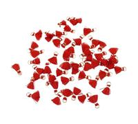 Tassels,Tassels for crafts, 50pcs Trim Pendant DIY Craft Material, 1cm Cotton Thread Mini Tassel, Jewelry Ornaments Hanging Ring Small Fringe(Red)