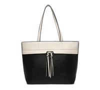 Tassels Top Zip Closure Tote Bag JFY Black One Size