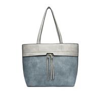 Tassels Top Zip Closure Tote Bag JFY Blue One Size