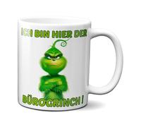 TassenKing Bürogrinch Grinch Coffee Mug with Saying, Funny Christmas Mug - Christmas Decoration Anti-Christmas (White)
