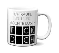 TassenKing Original Mug with Saying Ich kaufe ein I und möchte lösen - F_ck D_ch - Coffee Mug Funny with Saying