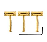 Tassety 1 Set 3 Pcs TL Guitar Bridge Saddles Vintage Metal Compensated Saddles for Guitar,Gold