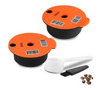 Tassi mo Refillable Pods 60+180ML, Reusable Tassi mo Coffee Pods for Bosch Machine, BENFUCHEN Reusable Tassi mo Pods with A Stainless Steel Coffee Tamper, Orange