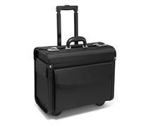 Tassia Wheeled Pilot Case Business 16" Laptop Flight Briefcase Bag - Designer Business Briefcase, Flight Pilot Case, Rolling Hand Luggage Suitcase, Laptop Rolling Bag Signature Collection