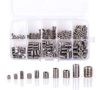 tassieroon 200Pcs 304 Stainless Steel Grub Screws Hex Socket Screw Assortment Kit Set M3//M5/M6/M8