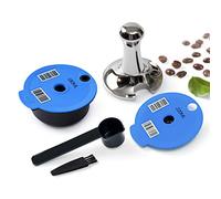 Tassim o Refillable Pods Reusable Coffee Pods for Tassim o Bosch Coffee Maker, BENFUCHEN Tassim o Coffee Discs, Blue, 1 * 180ML Pod+1 * 220ML Lid+1 Tamper