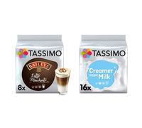 Tassimo Baileys Latte Macchiato Coffee Pods (Pack of 5, Total 80 Coffee Capsules) & Creamer Milk Pods (Pack of 5, Total 80 Coffee Capsules)