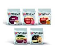 Tassimo Black Coffee Bundle - Costa Americano, Kenco Pure Colombian/Americano Grande, L'Or Classique XL, Jacobs Caffe Crema Classico XL pods - Pack of
