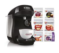 Tassimo by Bosch Happy Friendly Pod Coffee Machine with 70 Drinks Value Starter Bundle, TAS102EGBC - Black