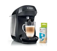 Tassimo by Bosch HAPPY Friendly Pod Coffee Machine with descaling bundle (x4 tablets included) TAS102EAGB, Black
